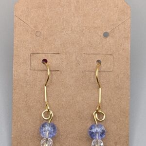 Lavender Haze Crackle Glass Drop Earrings