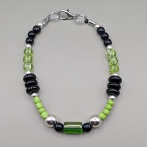 Shadowed Grove Emerald Glass Accent Bracelet