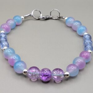 Twilight Mist Crackle Glass Beaded Accent Bracelet