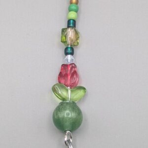 Wild Rose & Frosted Moss Botanical Charm & Bag Clip