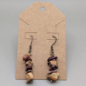 Autumn Hearth Raw Jasper Chip Drop Earrings