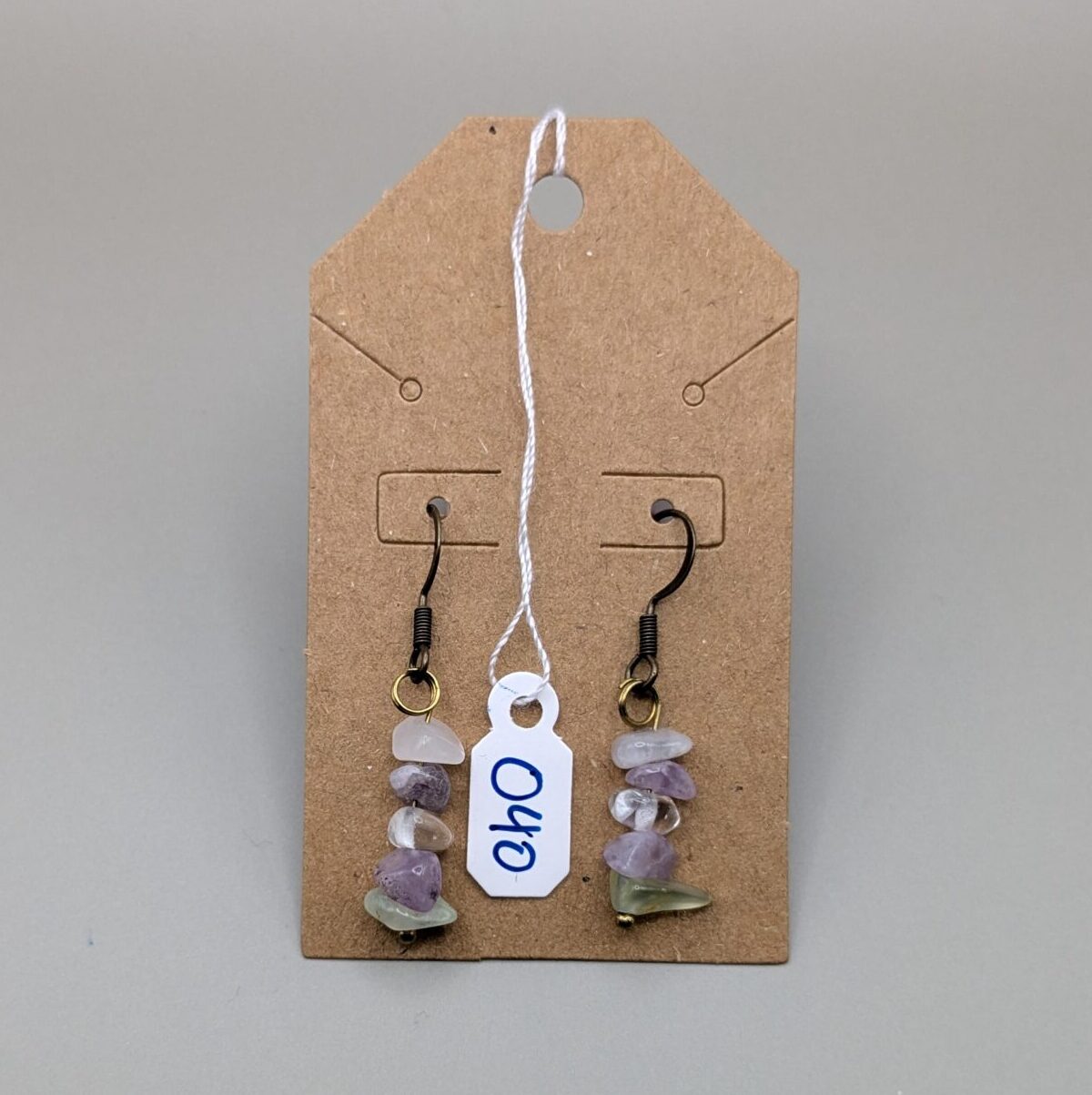 Enchanted Meadow Raw Stone Chip Drop Earrings - Image 2