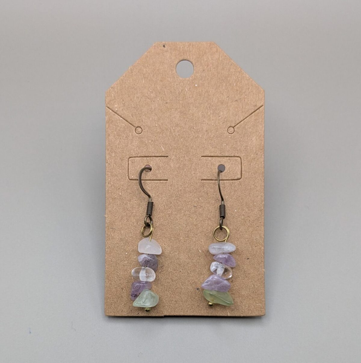 Enchanted Meadow Raw Stone Chip Drop Earrings - Image 3