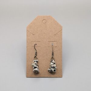 Dalmatian Stone Raw Chip Drop Earrings