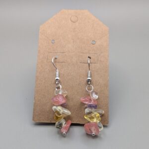 Golden Sunrise Raw Stone Chip Drop Earrings