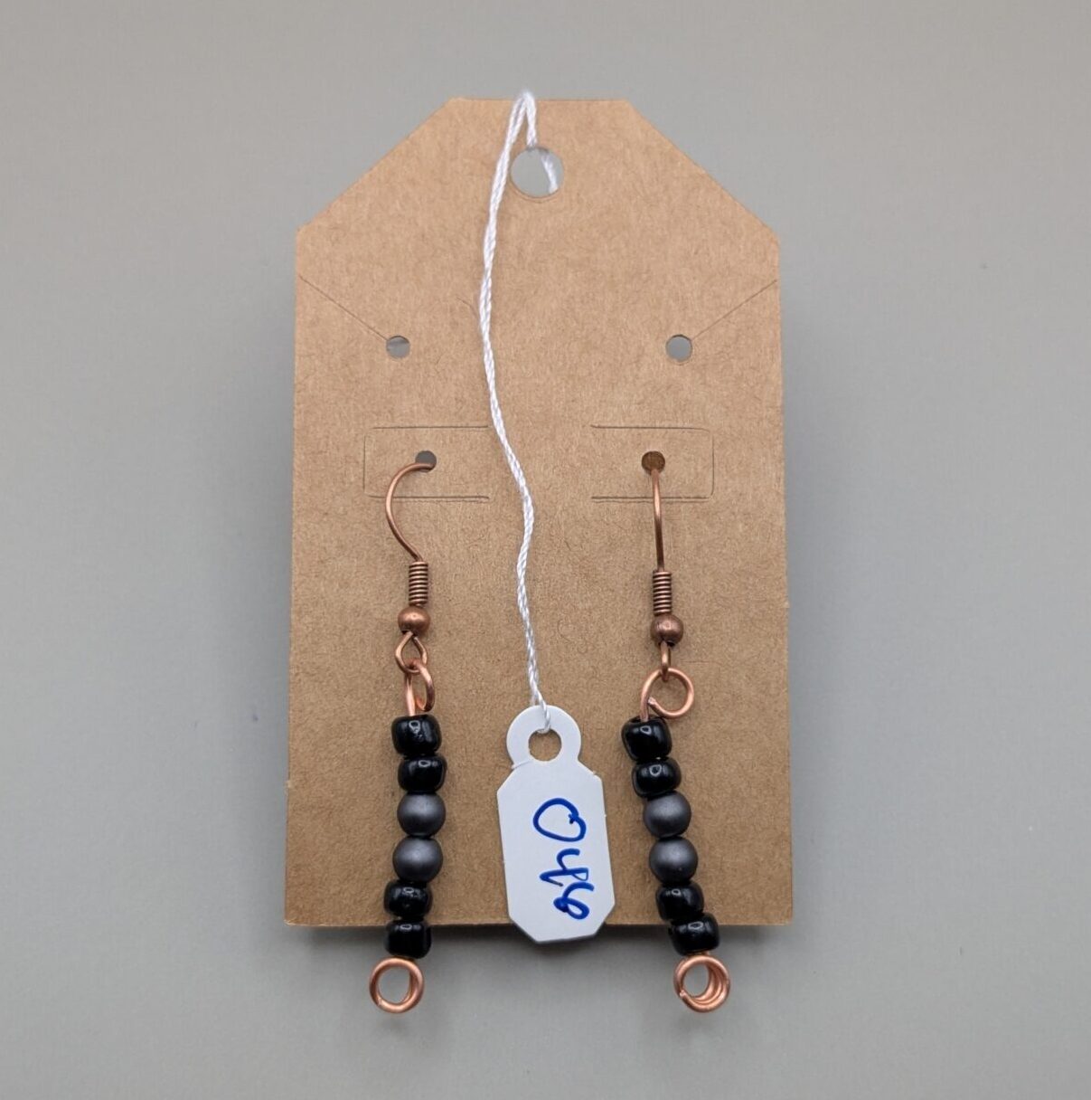 Smoke Beaded Drop Earrings - Image 2