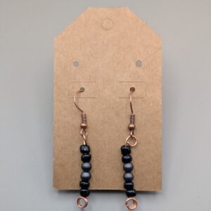 Smoke Beaded Drop Earrings