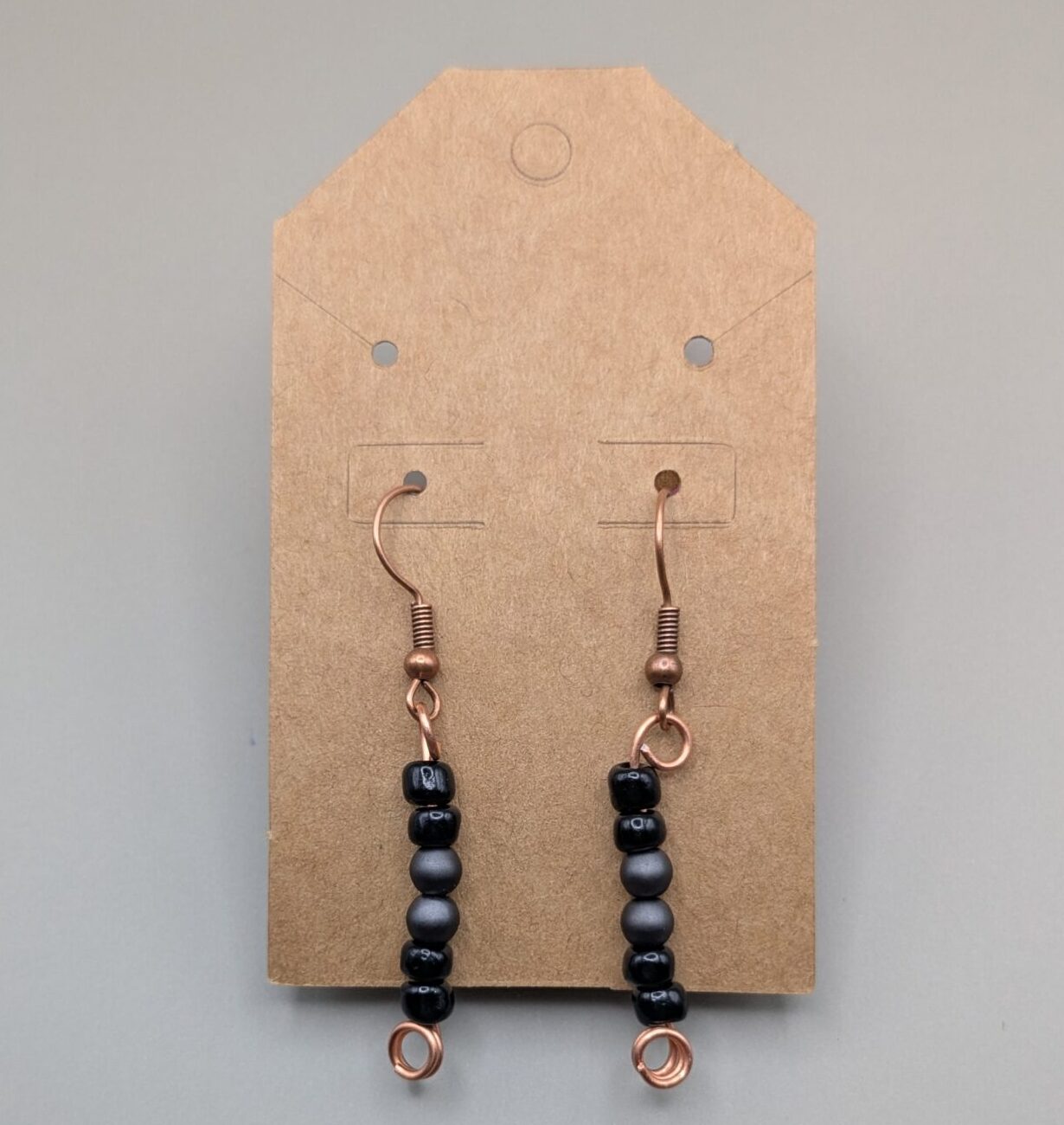 Smoke Beaded Drop Earrings