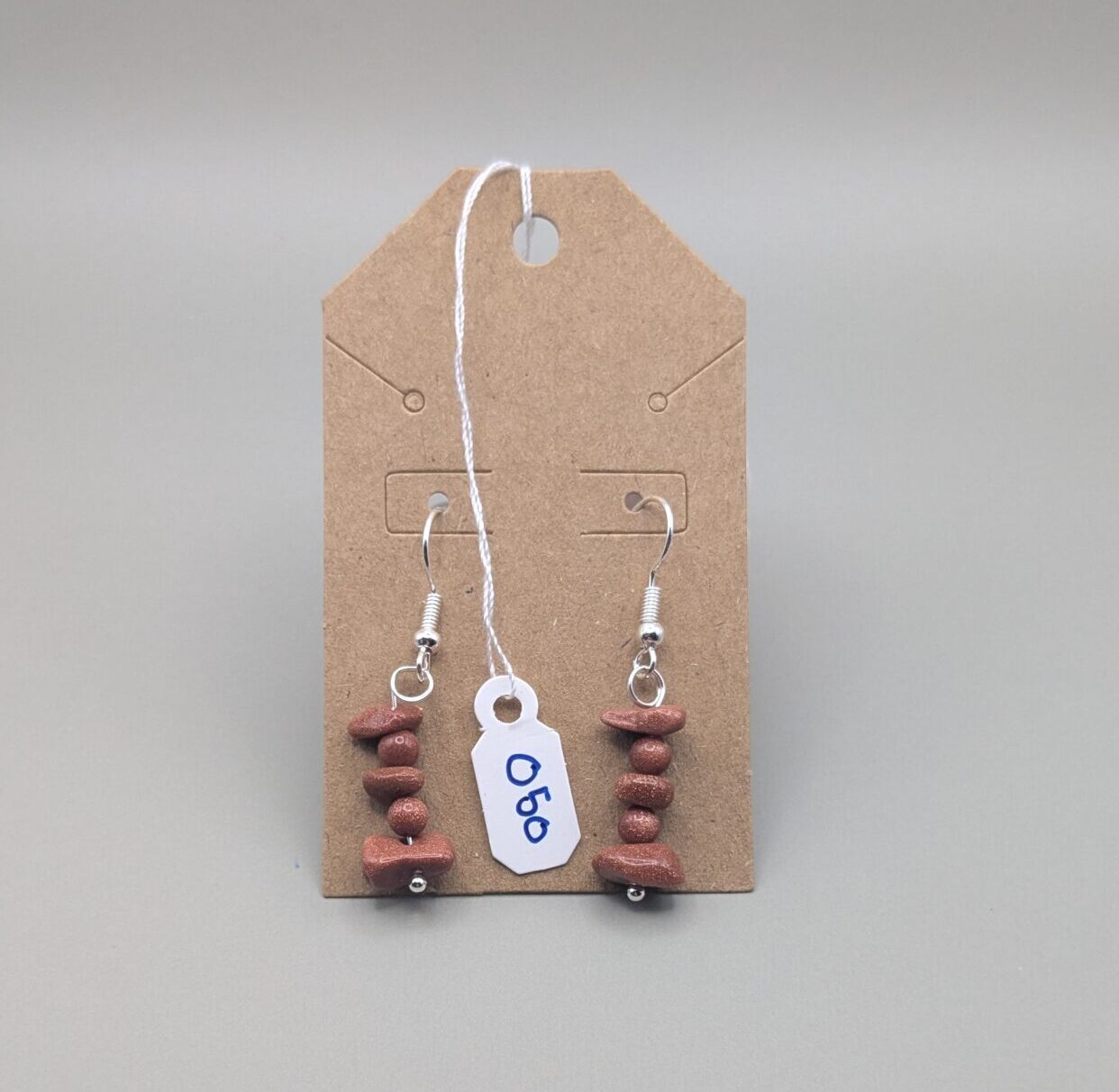 Copper Ember Goldstone Chip Drop Earrings - Image 5