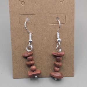 Copper Ember Goldstone Chip Drop Earrings